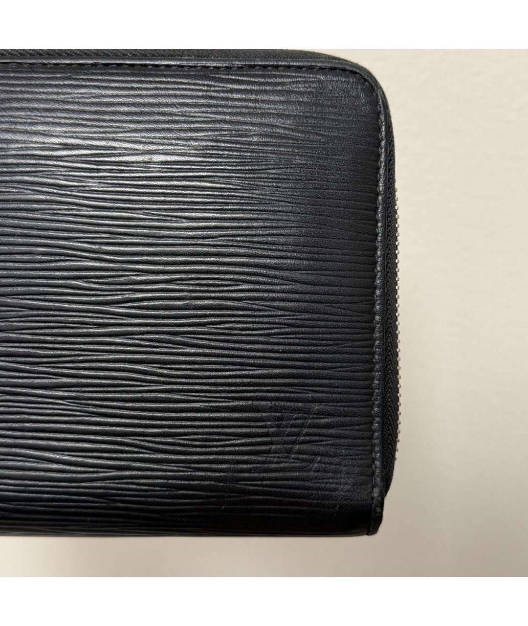 LOUIS VUITTON Черный кожаный кошелек, фото 2