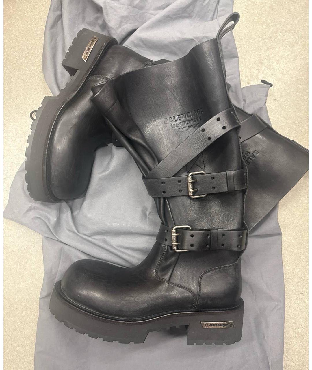 BALENCIAGA Черные кожаные полусапоги, фото 2