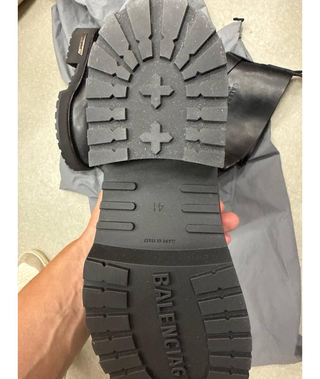 BALENCIAGA Черные кожаные полусапоги, фото 3