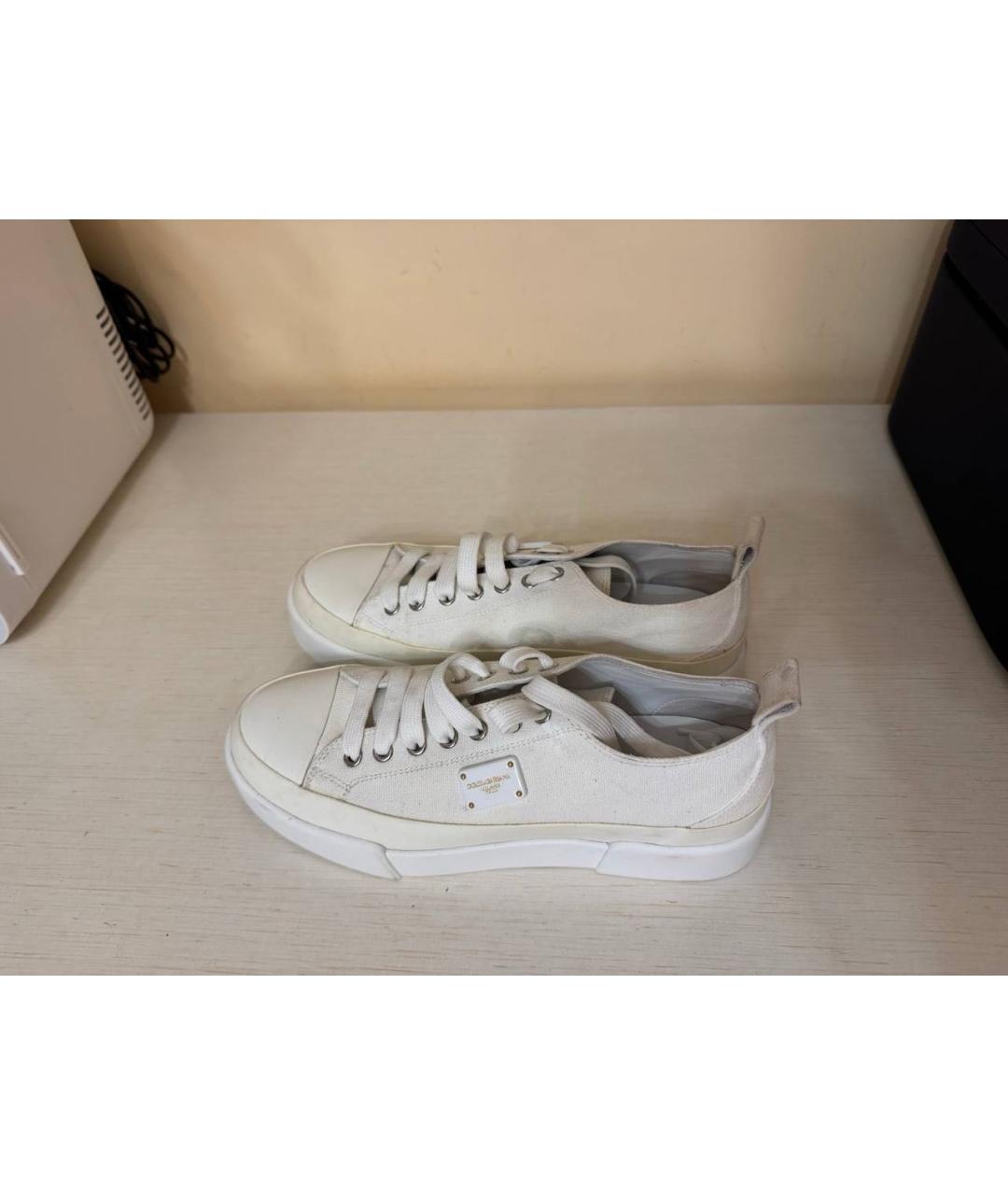 DOLCE&GABBANA Белые замшевые кеды, фото 6