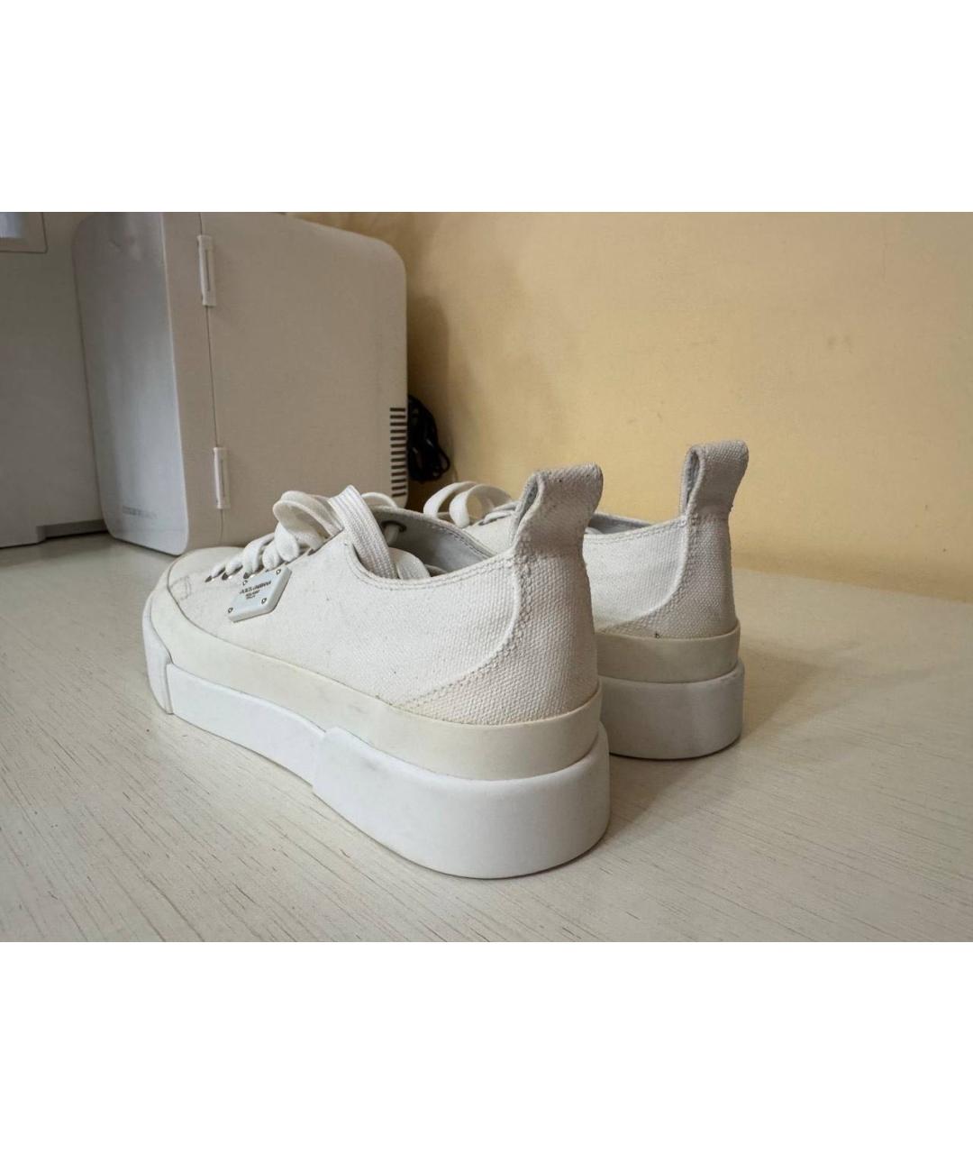 DOLCE&GABBANA Белые замшевые кеды, фото 4