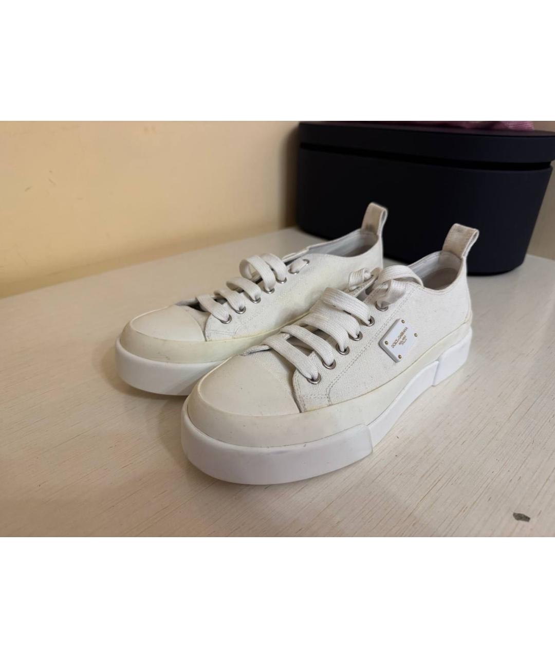 DOLCE&GABBANA Белые замшевые кеды, фото 3