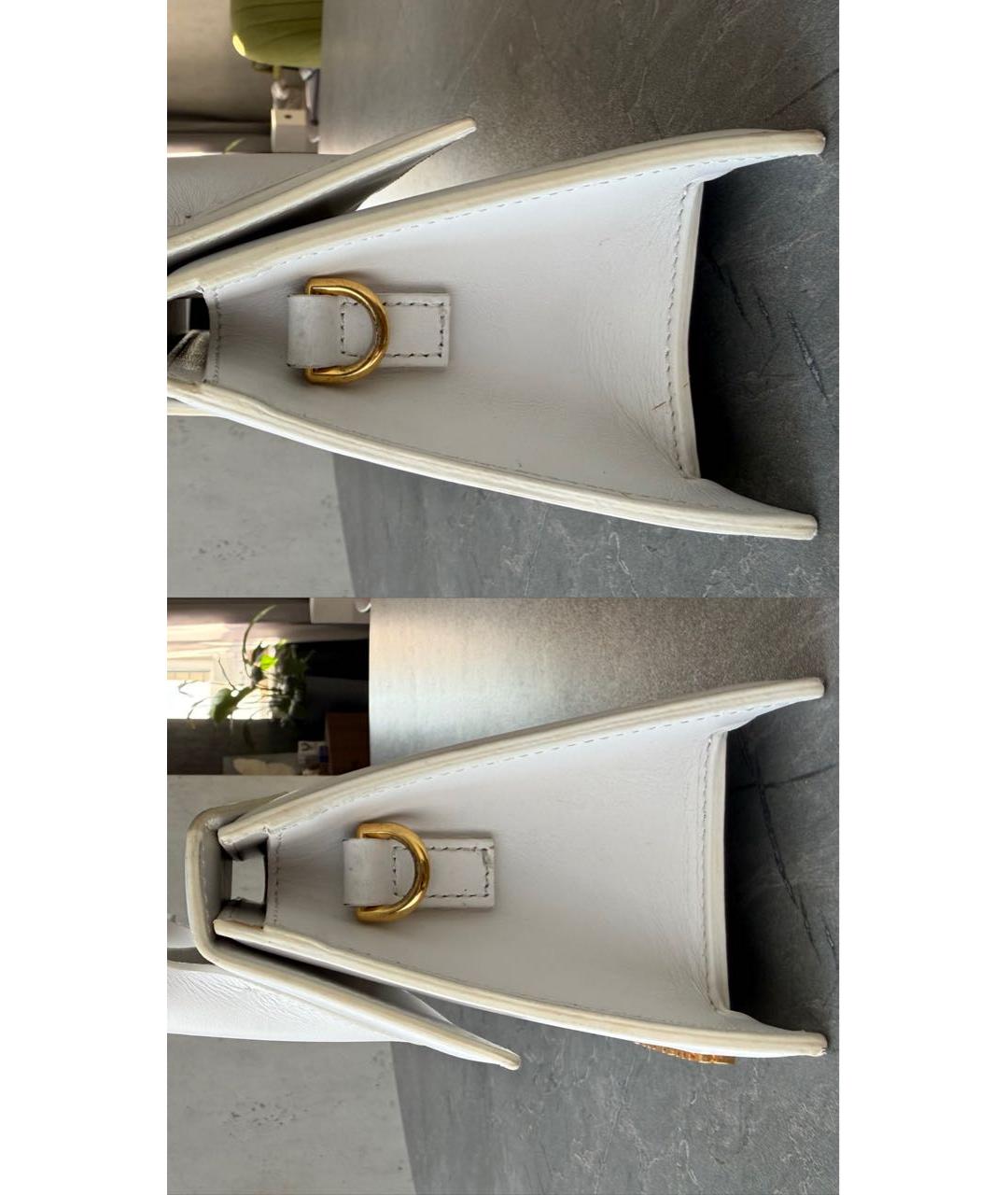 JACQUEMUS Белая кожаная сумка через плечо, фото 7