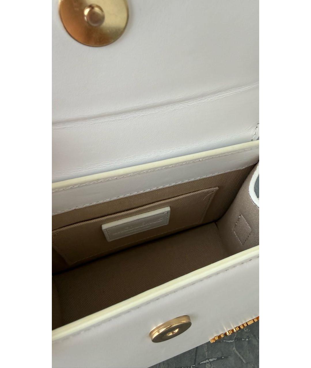 JACQUEMUS Белая кожаная сумка через плечо, фото 5