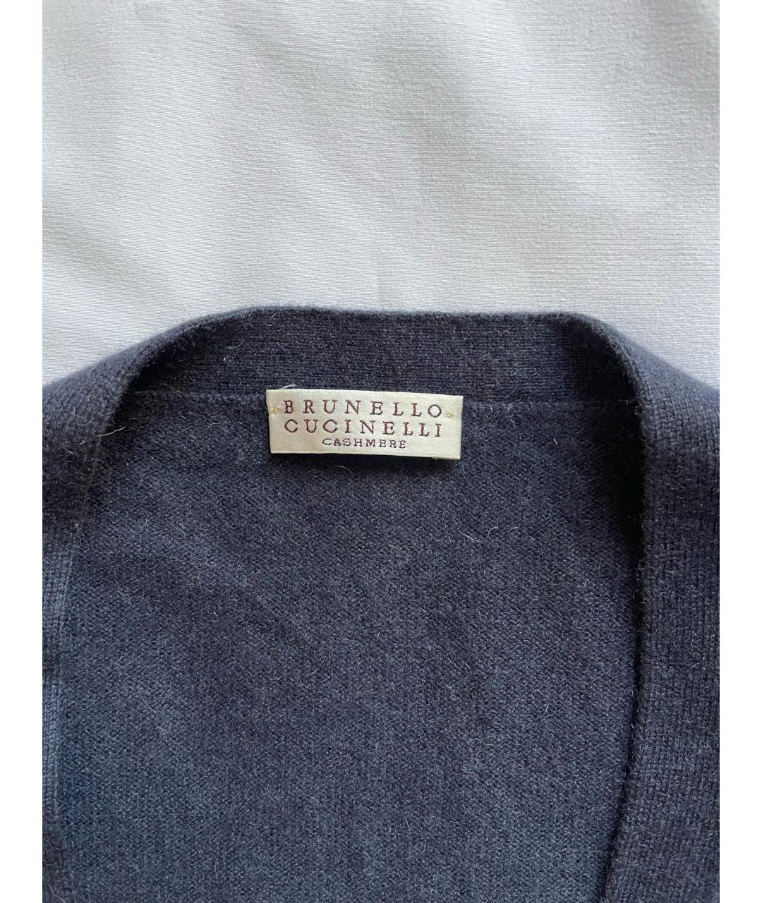 BRUNELLO CUCINELLI Антрацитовое кашемировое повседневное платье, фото 2