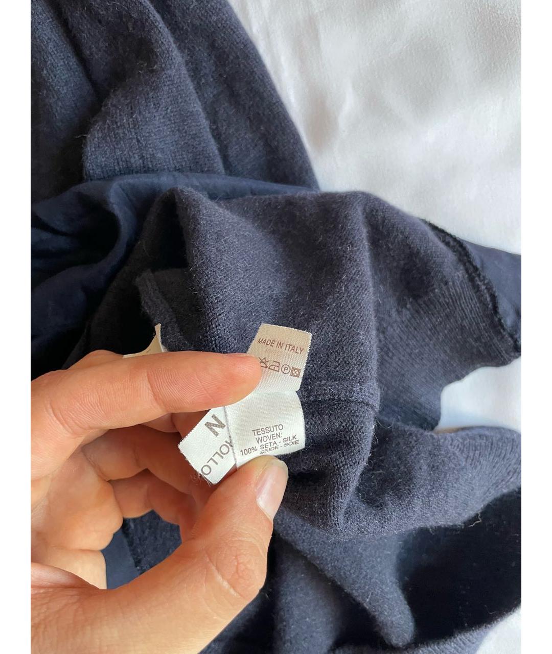 BRUNELLO CUCINELLI Антрацитовое кашемировое повседневное платье, фото 4