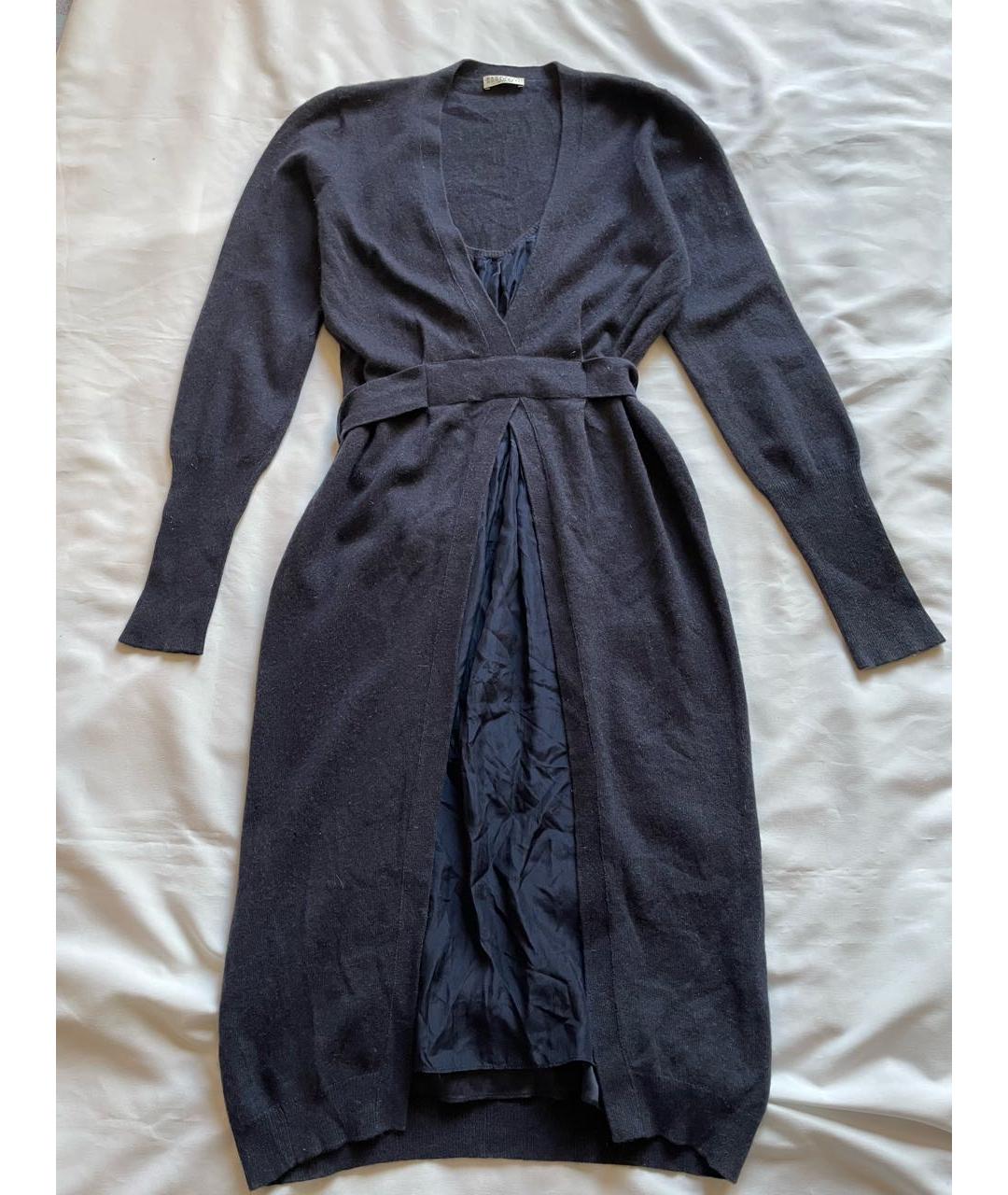 BRUNELLO CUCINELLI Антрацитовое кашемировое повседневное платье, фото 5