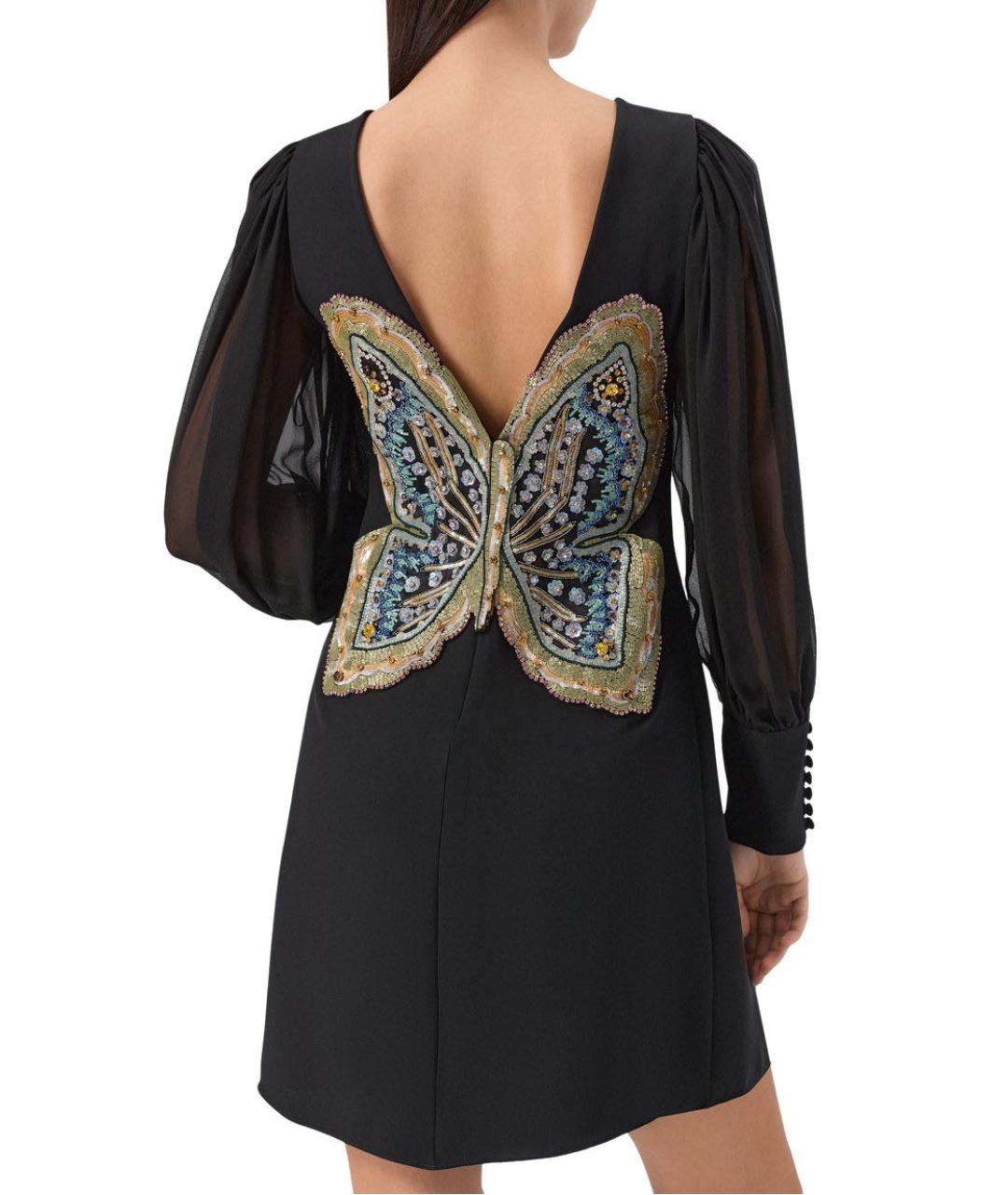 VALENTINO Черное шелковое повседневное платье, фото 3