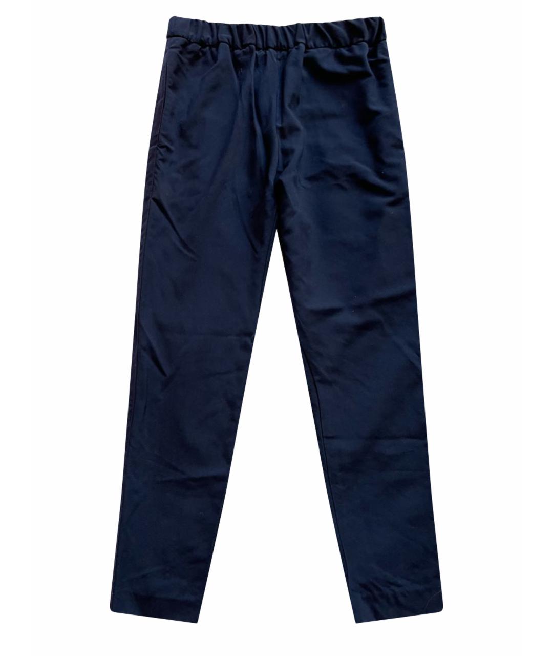 MARNI Темно-синие шерстяные прямые брюки, фото 1