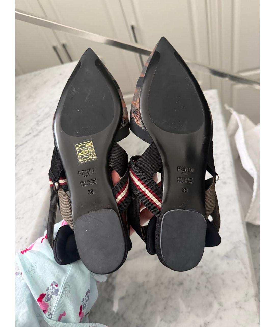 FENDI Мульти текстильные балетки, фото 3