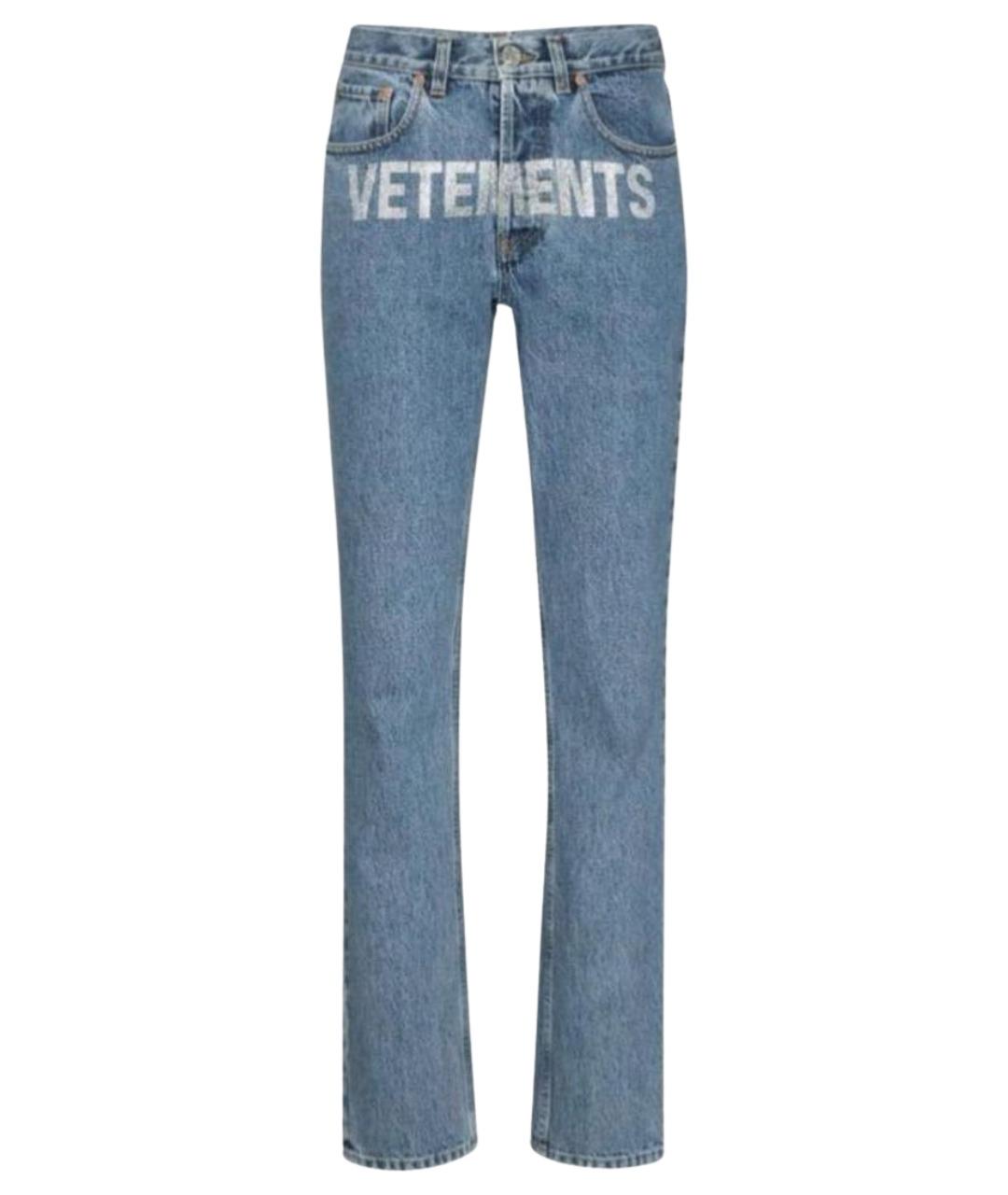 VETEMENTS Синие хлопковые прямые джинсы, фото 1