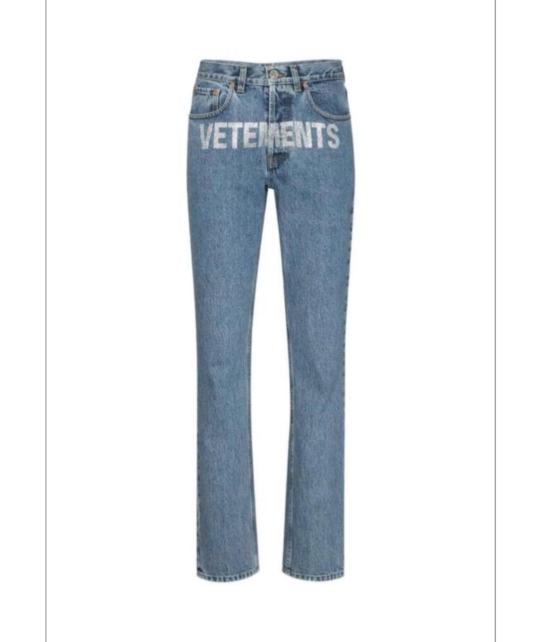 VETEMENTS Синие хлопковые прямые джинсы, фото 9