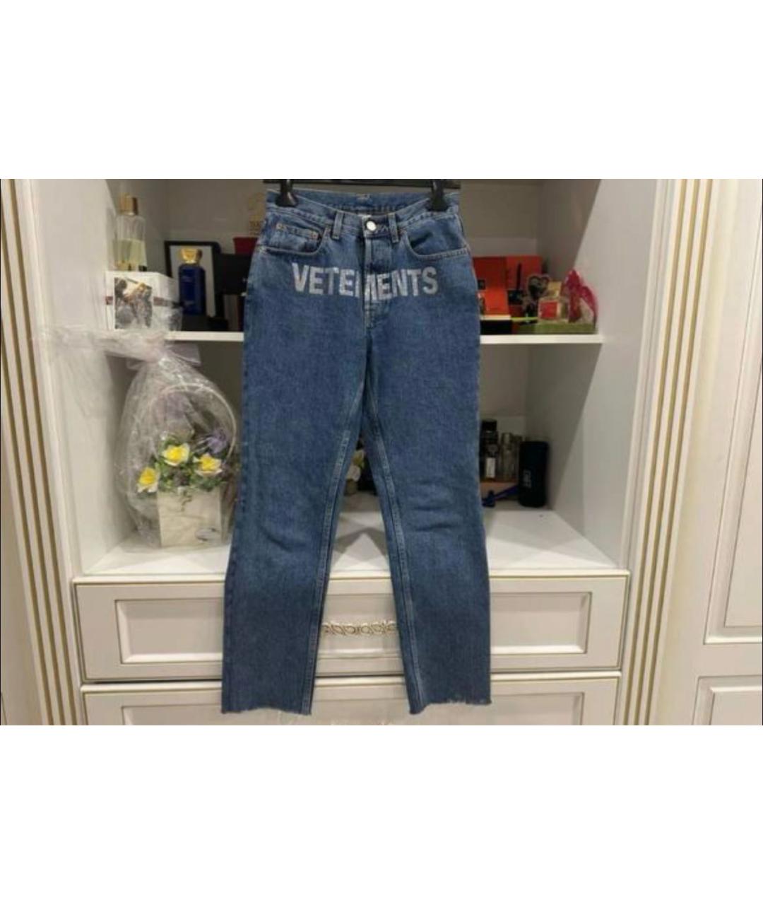 VETEMENTS Синие хлопковые прямые джинсы, фото 7