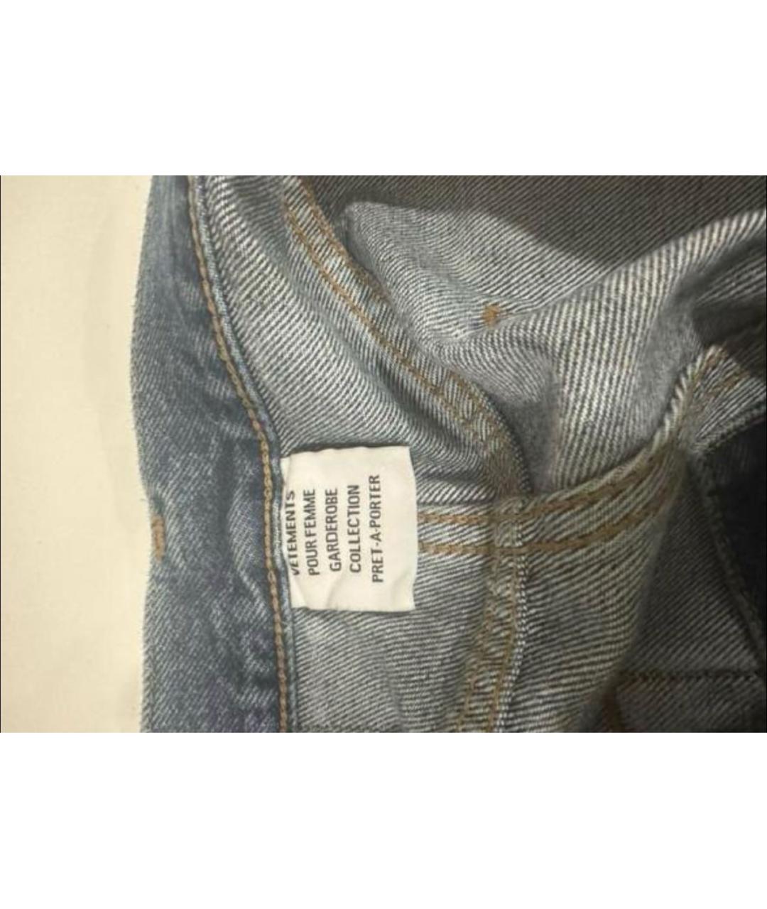VETEMENTS Синие хлопковые прямые джинсы, фото 5