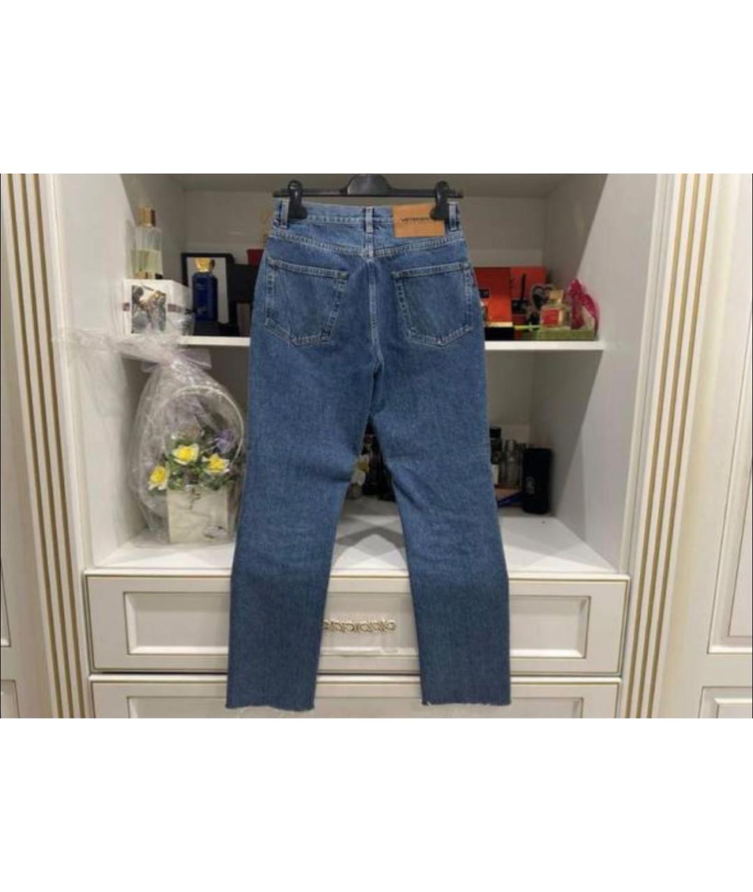 VETEMENTS Синие хлопковые прямые джинсы, фото 2