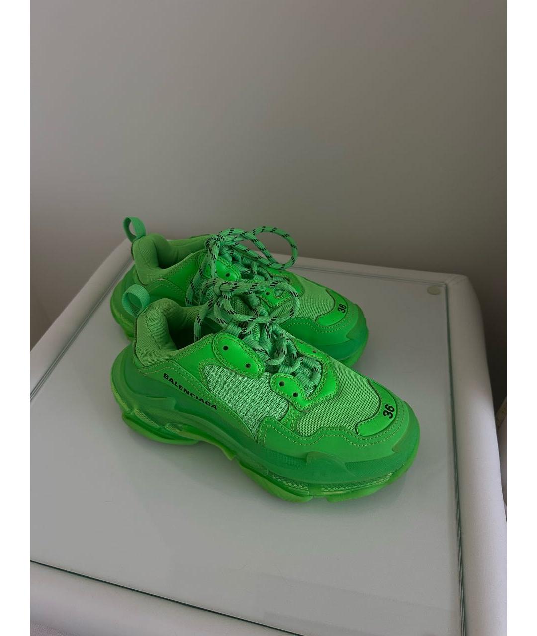 BALENCIAGA Зеленые текстильные кроссовки, фото 2