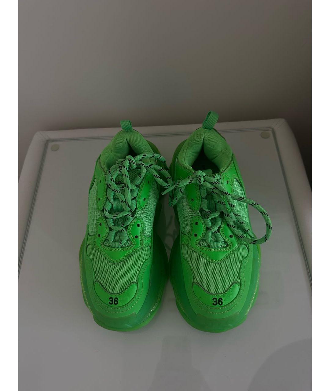 BALENCIAGA Зеленые текстильные кроссовки, фото 3