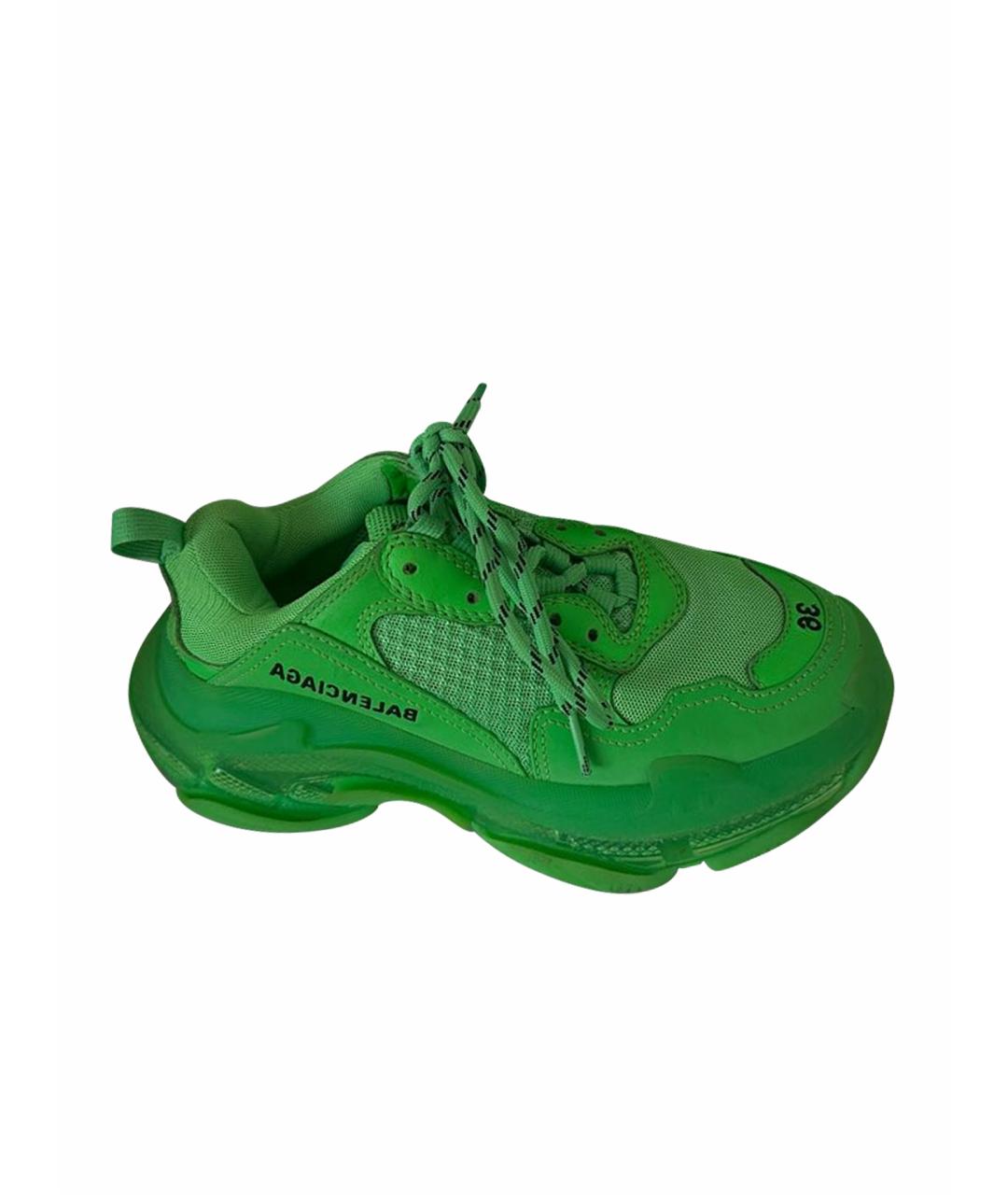 BALENCIAGA Зеленые текстильные кроссовки, фото 1
