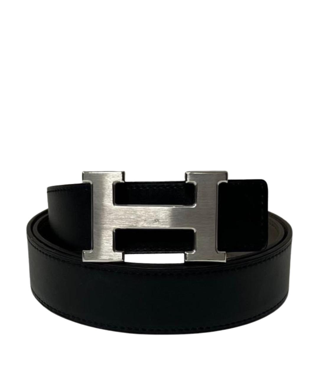 HERMES Черный кожаный ремень, фото 1