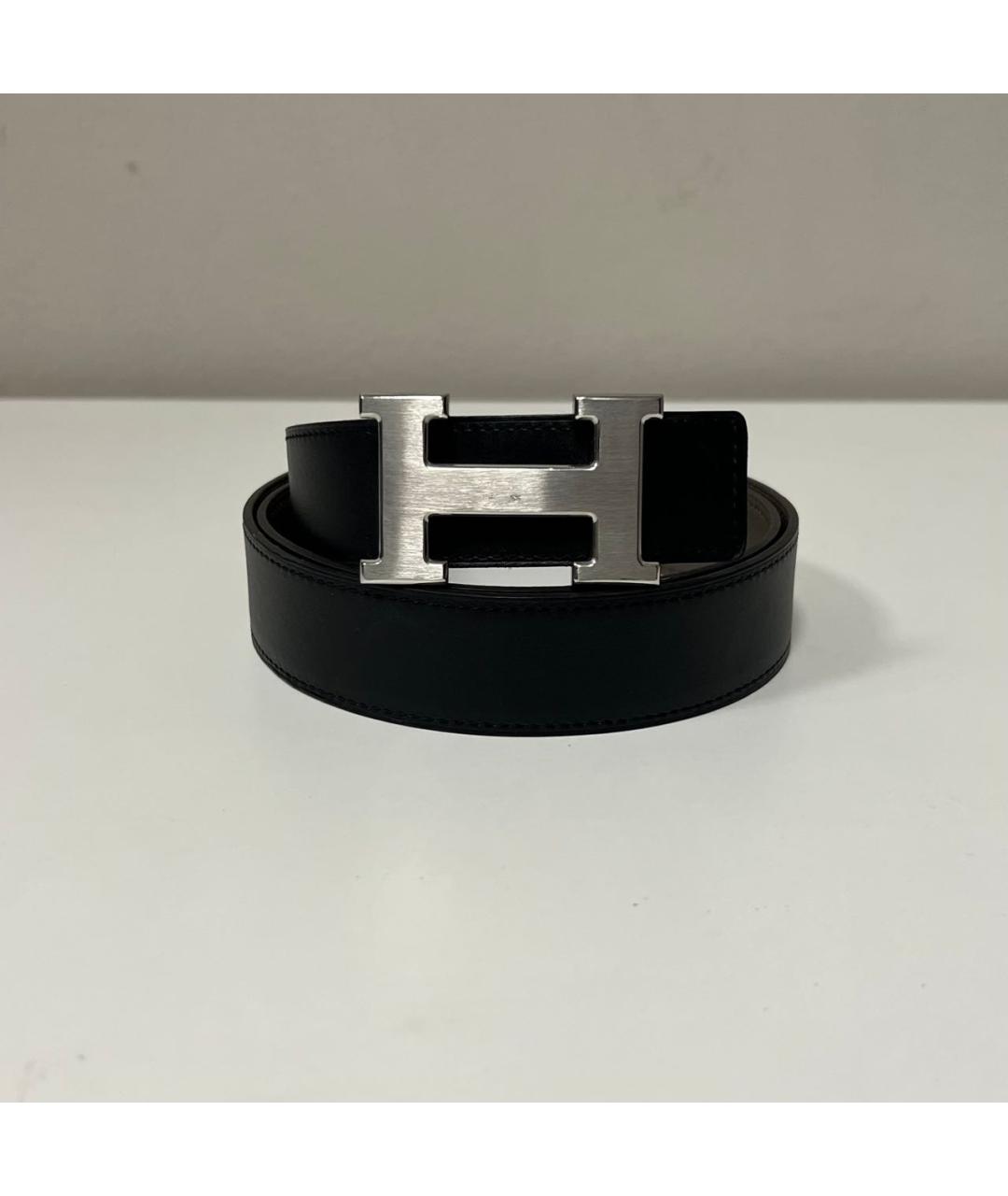 HERMES Черный кожаный ремень, фото 6