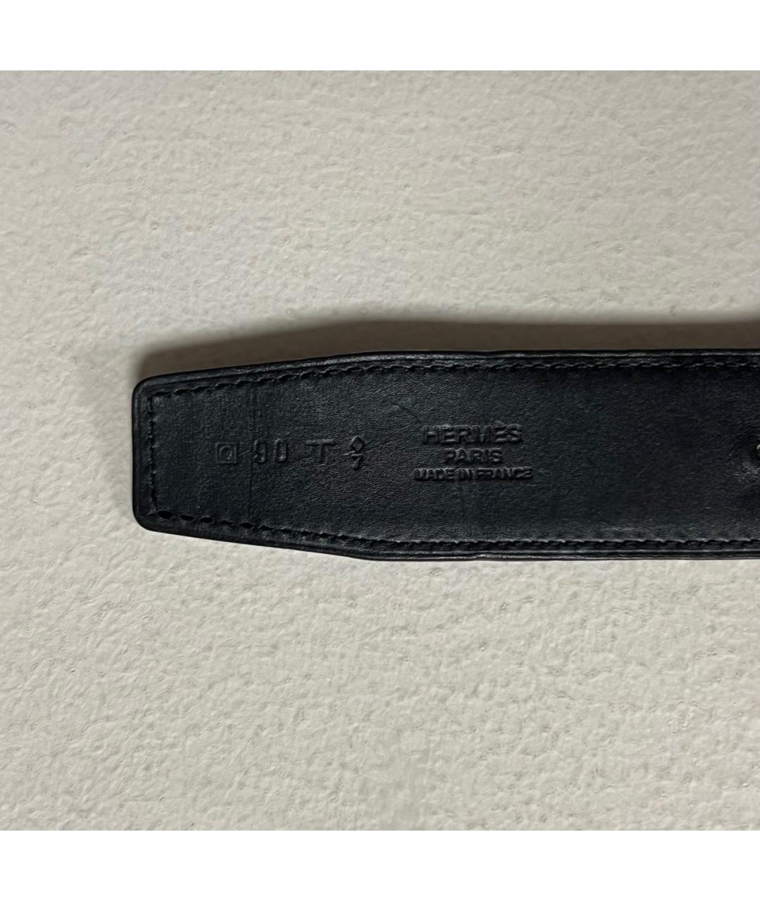 HERMES Черный кожаный ремень, фото 5