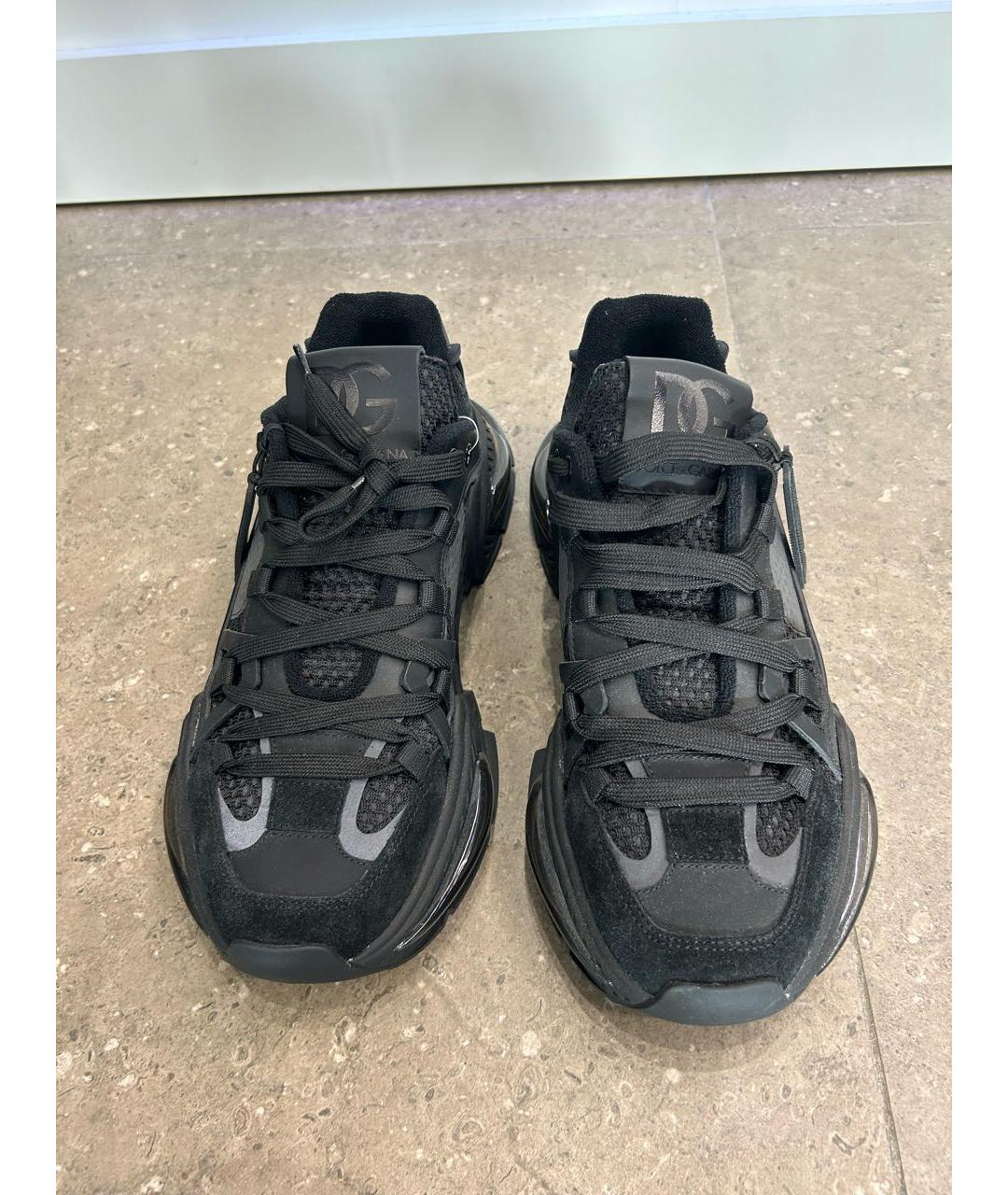 DOLCE&GABBANA Черные текстильные низкие кроссовки / кеды, фото 2