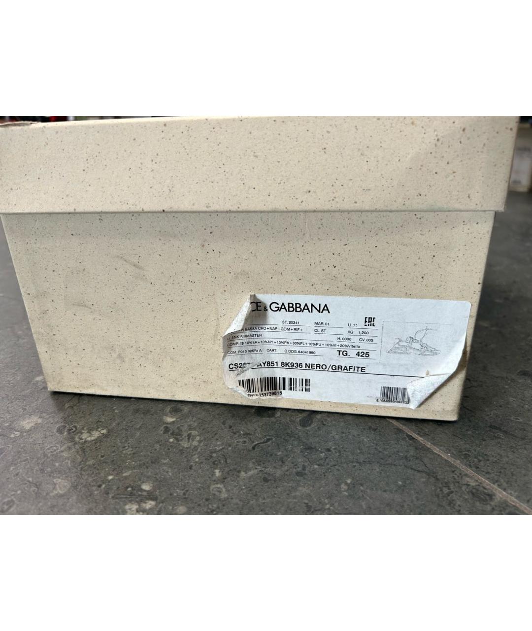 DOLCE&GABBANA Черные текстильные низкие кроссовки / кеды, фото 7