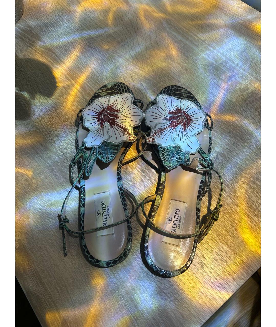 VALENTINO Мульти кожаные босоножки, фото 3