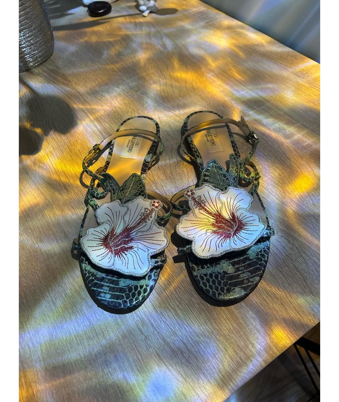 VALENTINO Мульти кожаные босоножки, фото 2