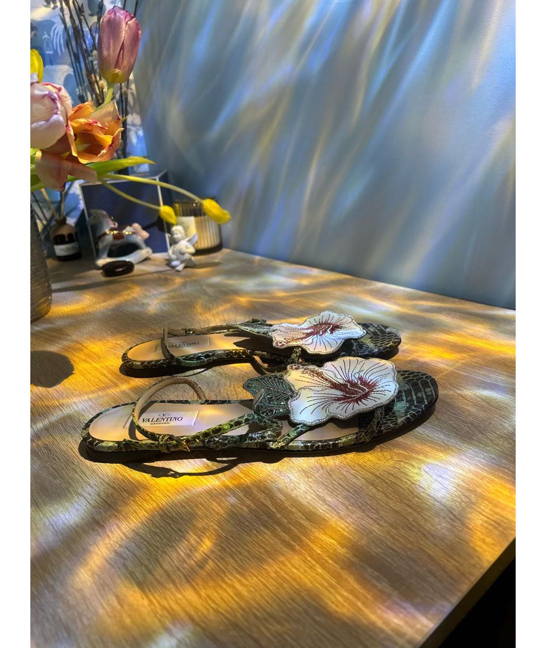 VALENTINO Мульти кожаные босоножки, фото 7