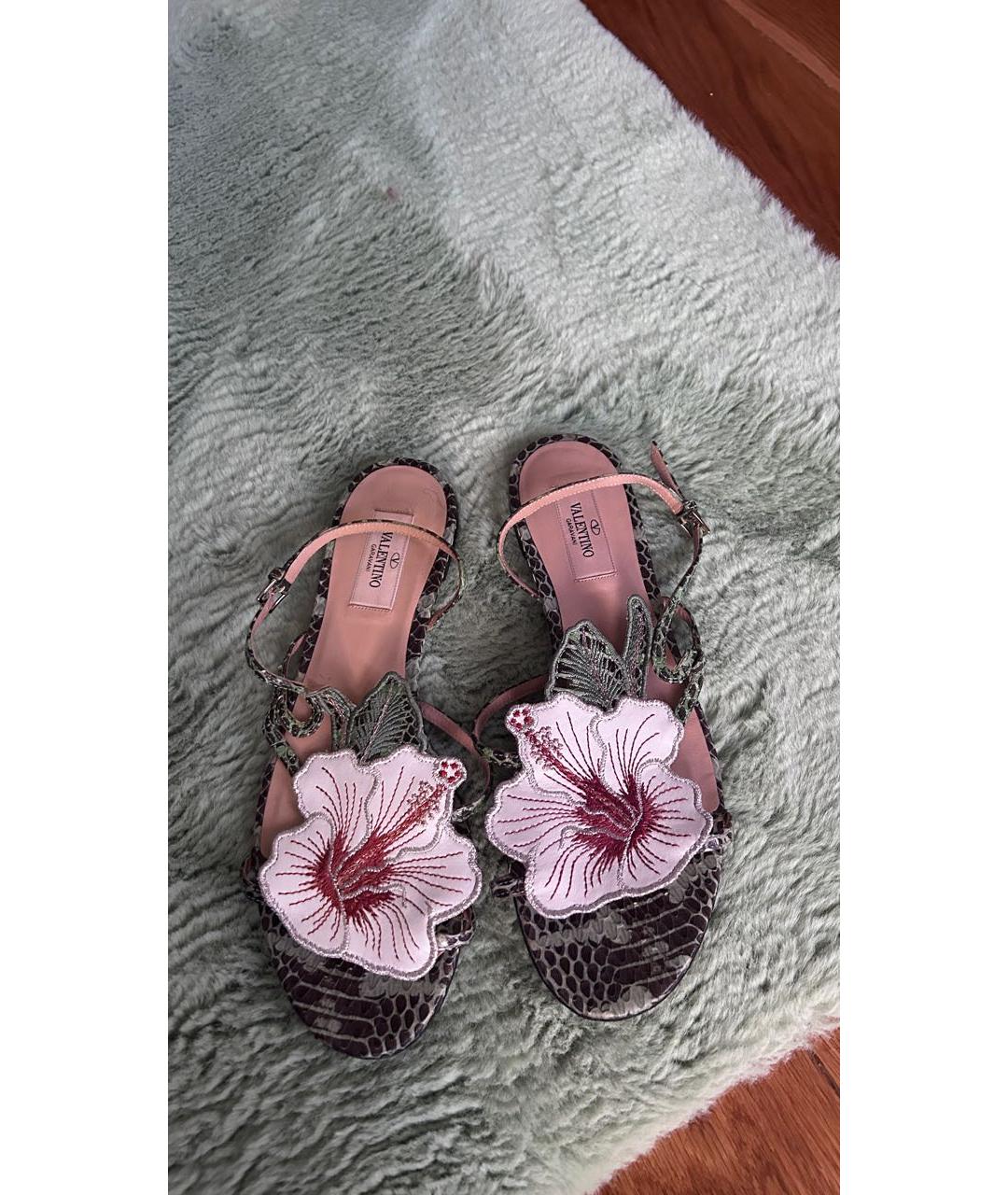 VALENTINO Мульти кожаные босоножки, фото 6