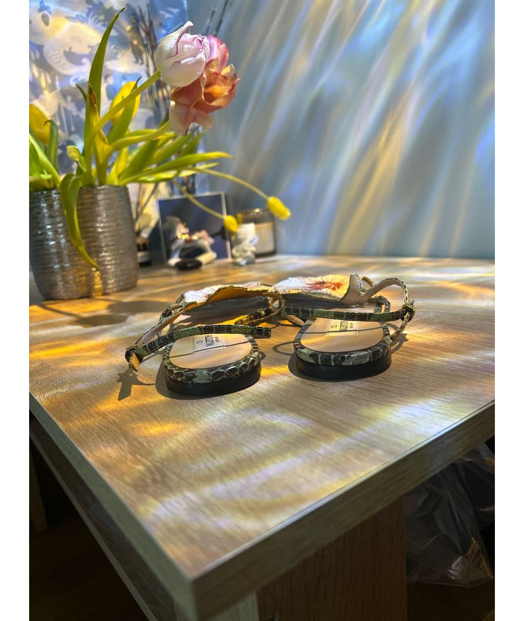 VALENTINO Мульти кожаные босоножки, фото 4