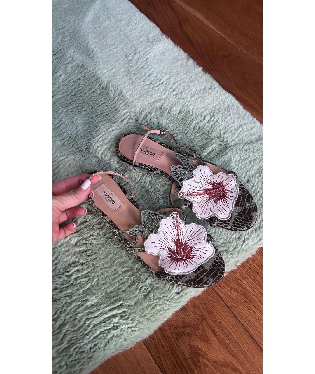 VALENTINO Мульти кожаные босоножки, фото 5