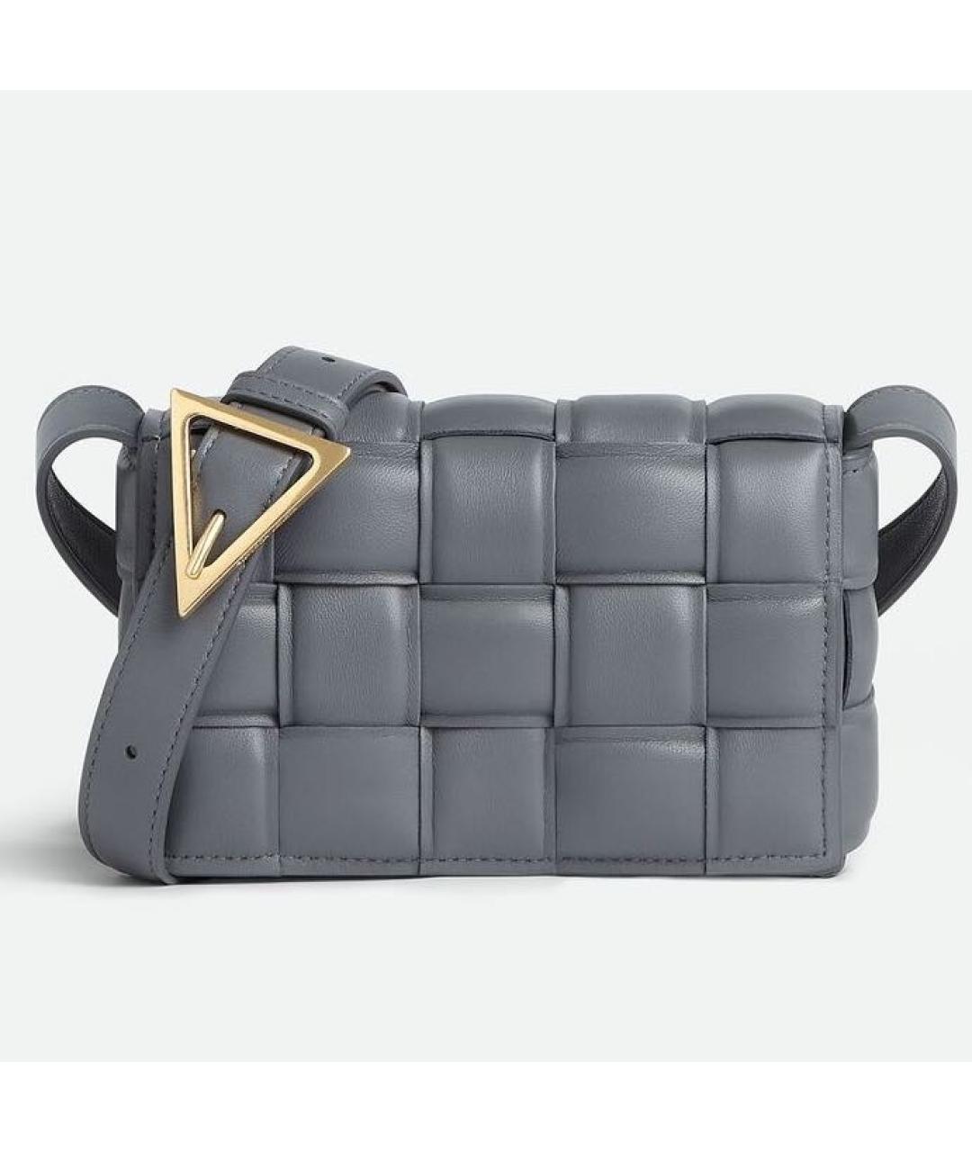 BOTTEGA VENETA Серая кожаная сумка через плечо, фото 2