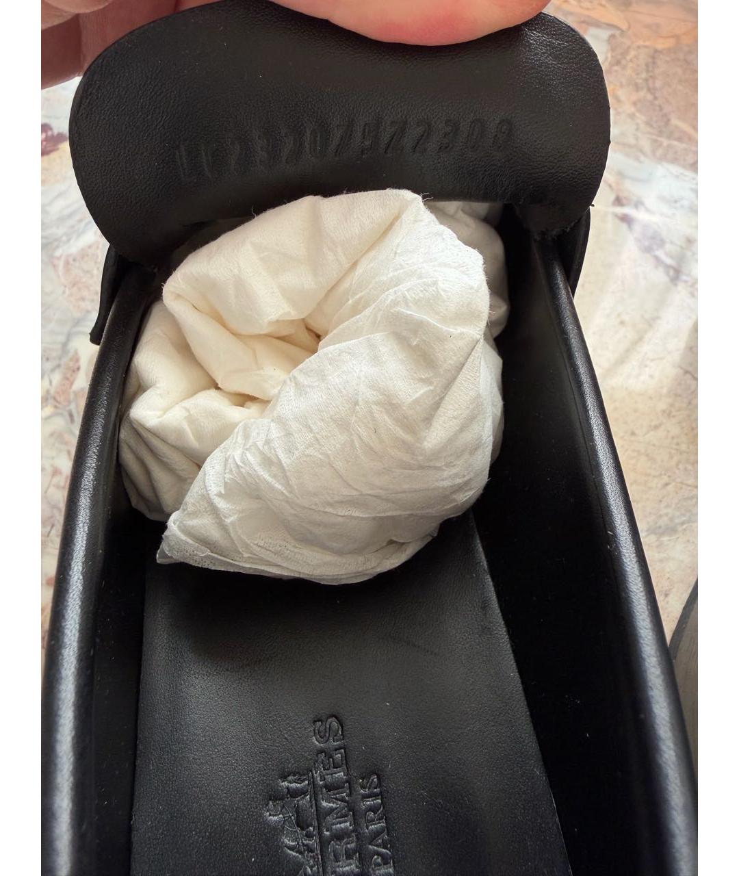 HERMES Черные кожаные лоферы, фото 7