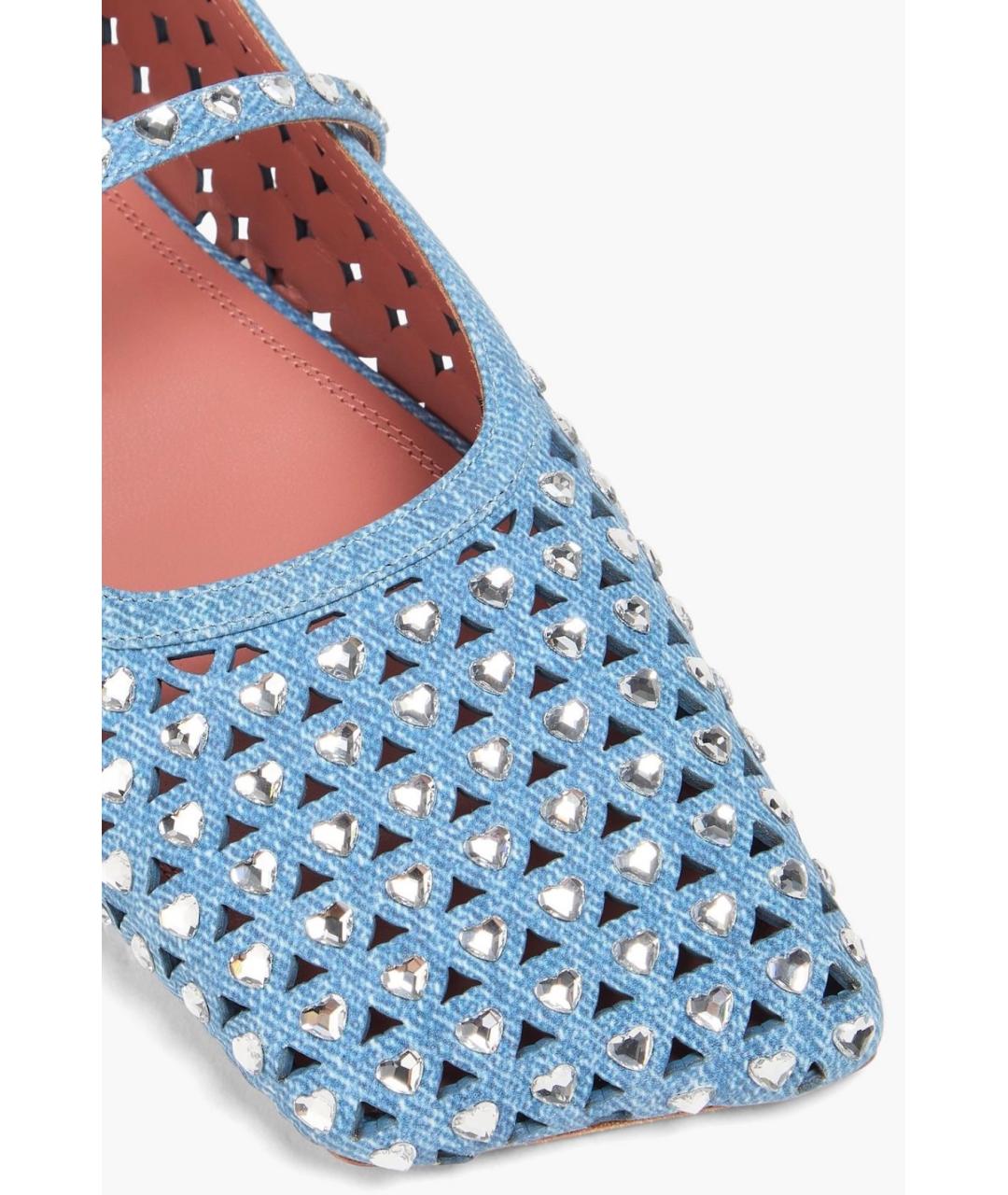 Amina Muaddi Голубые замшевые балетки, фото 3