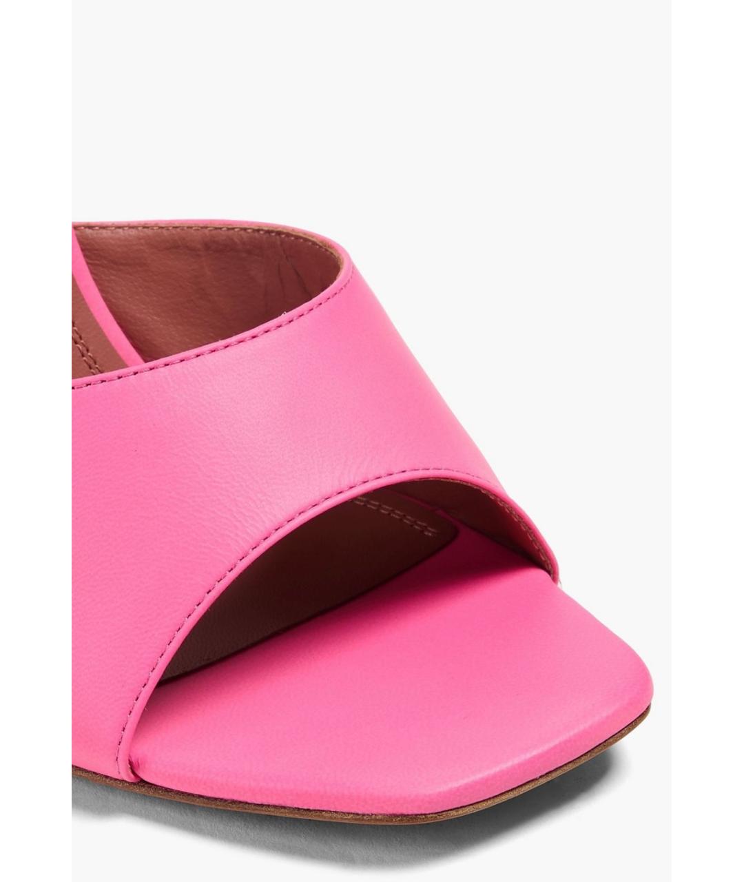 Amina Muaddi Розовые кожаные мюли, фото 4