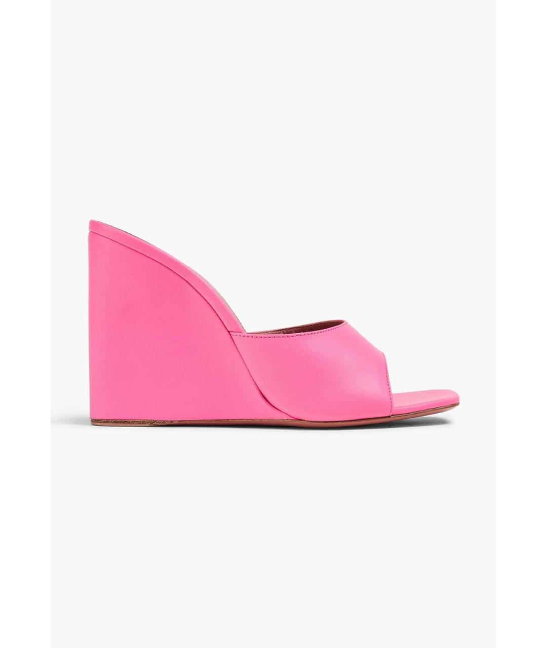 Amina Muaddi Розовые кожаные мюли, фото 5