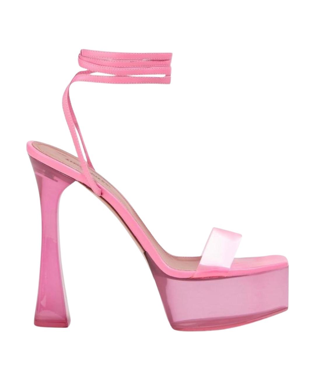 Amina Muaddi Розовые босоножки, фото 1