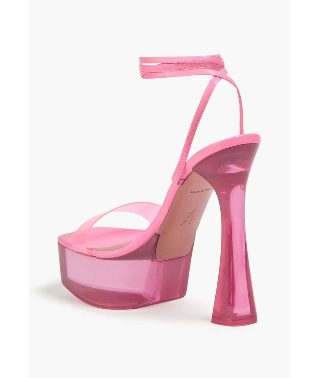 Amina Muaddi Розовые босоножки, фото 3