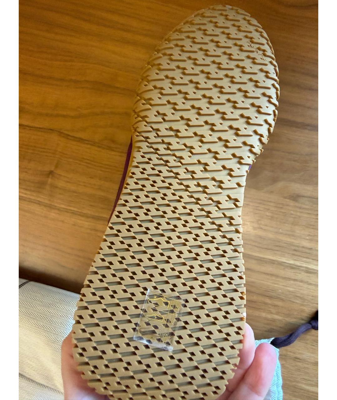 HERMES Бордовые кеды, фото 4