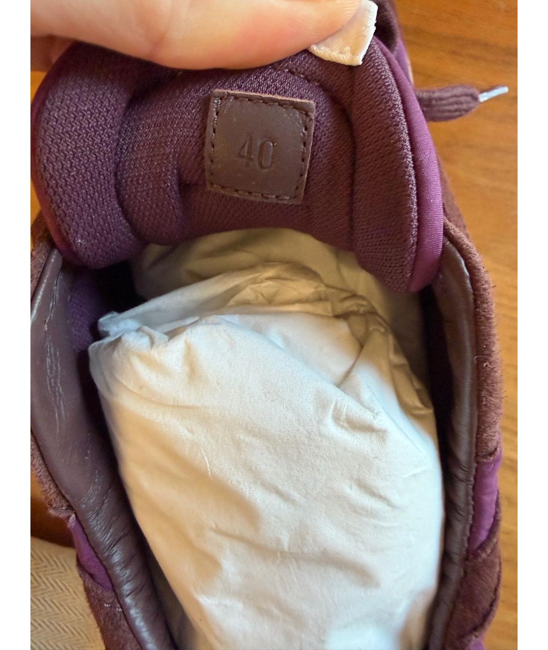 HERMES Бордовые кеды, фото 2