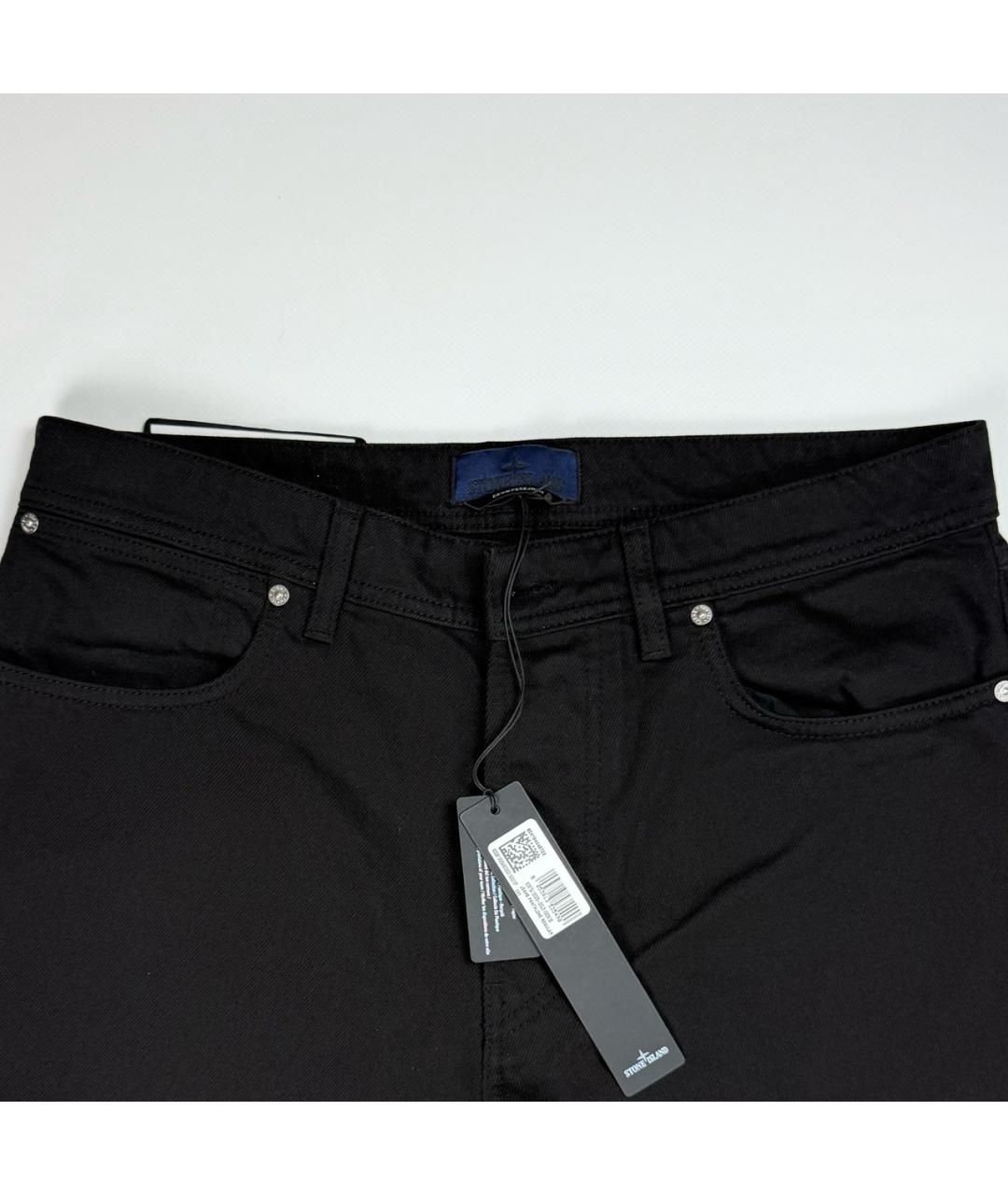 STONE ISLAND Черные хлопковые джинсы, фото 3