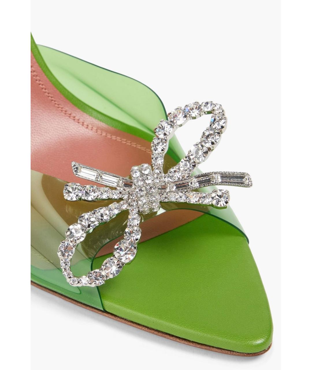 Amina Muaddi Зеленые мюли, фото 3
