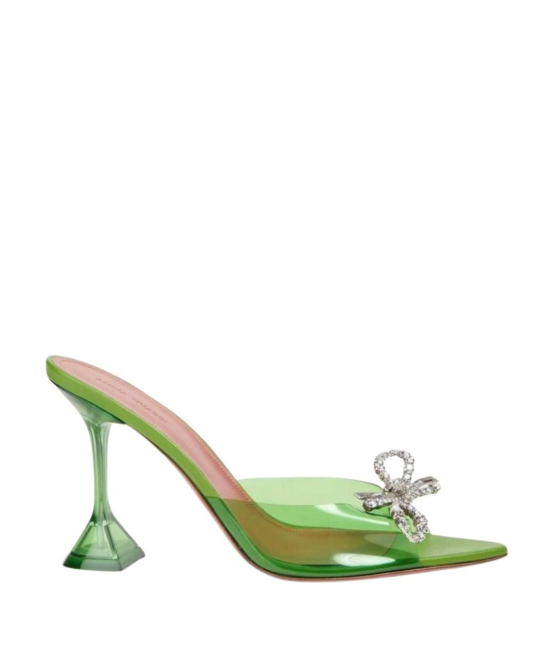 Amina Muaddi Зеленые мюли, фото 1