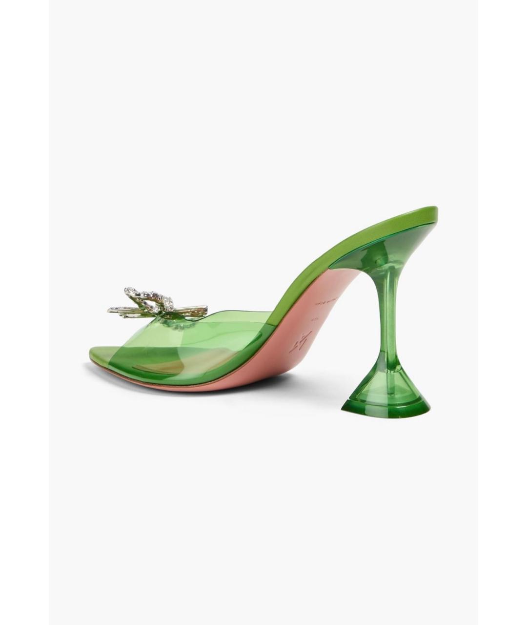 Amina Muaddi Зеленые мюли, фото 4