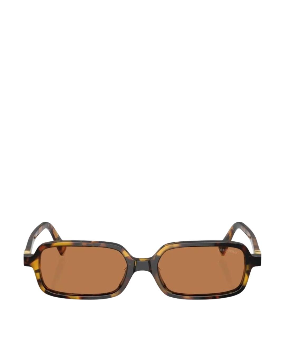 MIU MIU Коричневые пластиковые солнцезащитные очки, фото 1