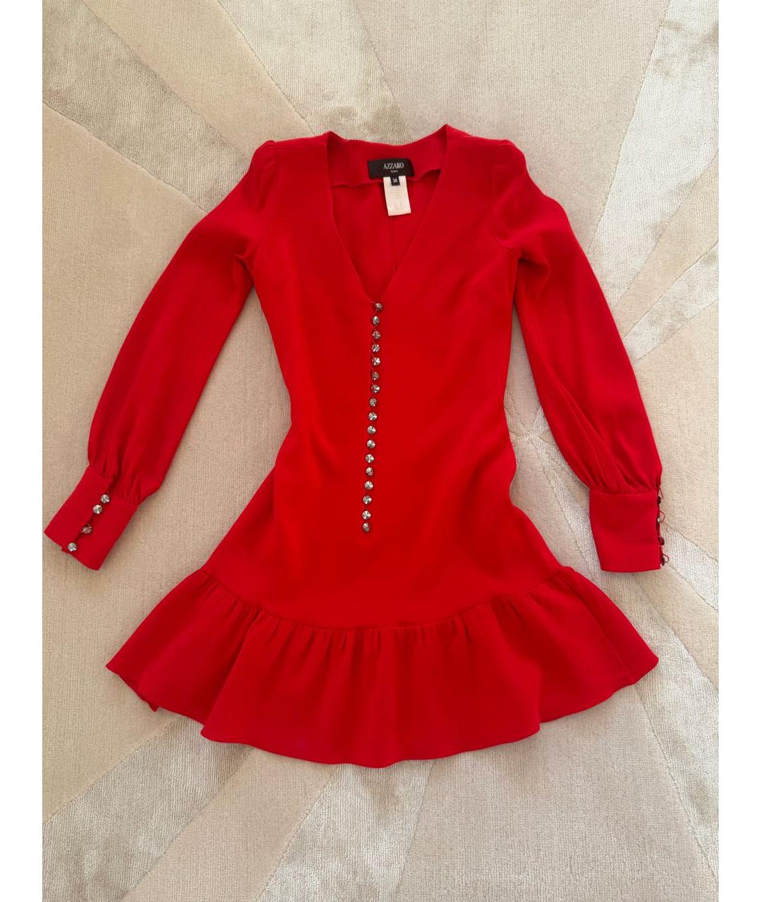 AZZARO Красное шелковое коктейльное платье, фото 6