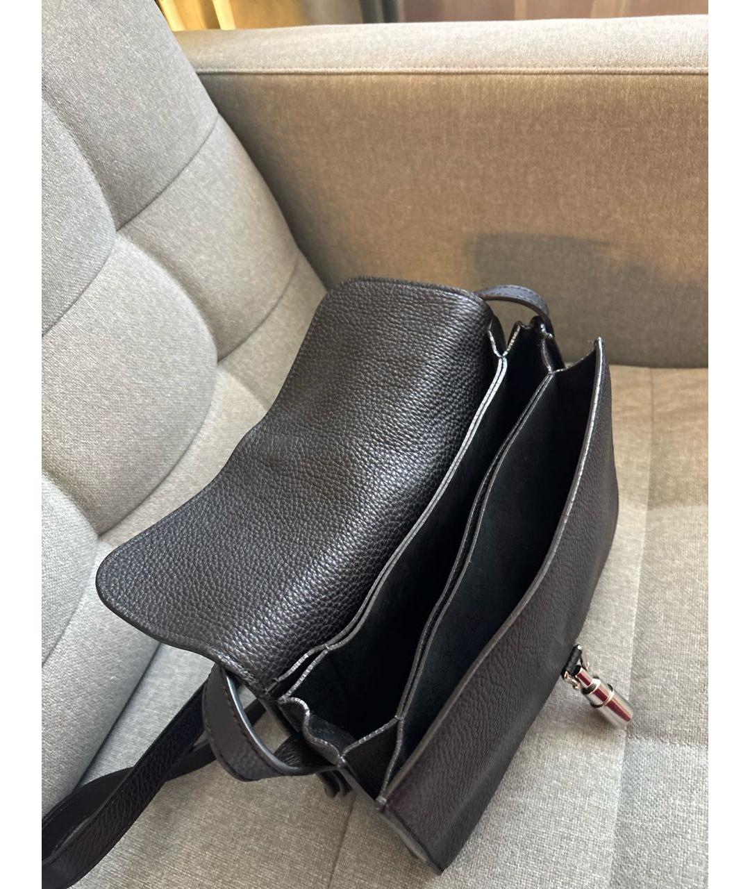 GUCCI Черная кожаная сумка через плечо, фото 4