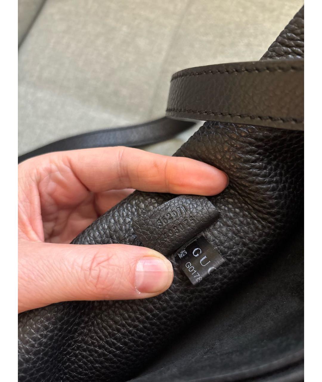 GUCCI Черная кожаная сумка через плечо, фото 7